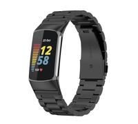 Wigento Bracelet de rechange style acier pour montre connectée Fitbit Charge 6/5 Noir