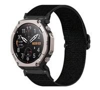 Wigento Bracelet élastique en nylon pour Amazfit T Rex Ultra 2, réglable, doux et confortable, facile à porter, bracelet de montre flexible (noir)