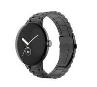 Wigento Bracelet en acier inoxydable pour Google Pixel Watch 4/3/2/1 45 mm, boucle déployante, réglable, robuste et élégant, bracelet de montre en métal (noir)