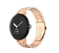 Wigento Bracelet en acier inoxydable pour Google Pixel Watch 4/3/2/1 45 mm, boucle déployante, réglable, robuste et élégant, bracelet de montre en métal (or rose)