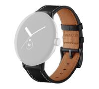 Wigento Bracelet en fibre de cuir pour Google Pixel Watch 4/3 41 mm - Boucle de rechange - Noir