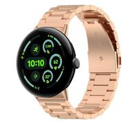Wigento Bracelet en métal pour Google Pixel Watch 4/3/2/1 41 mm - Fermeture rapide - Réglable et respirant (or rose)