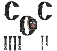 Wigento Bracelet en plastique/silicone pour homme pour Fitbit Versa 4/Versa 3/Sense Taille L Noir