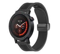 Wigento Bracelet en silicone et cuir synthétique pour CMF Watch 3 Pro avec fermeture magnétique pliable Noir