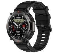 Wigento Bracelet en silicone pour Amazfit T Rex Ultra, design sportif, réglable, confortable, facile à changer, bracelet de montre résistant (noir)