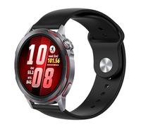 Wigento Bracelet en silicone pour Huawei Watch GT Runner 2, réglable, ergonomique, doux et confortable, bracelet de montre ajusté (noir)