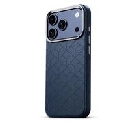 Wigento Coque de protection arrière pour Apple iPhone 17 Pro Max - Motif grille - Résistant aux chocs - Bleu