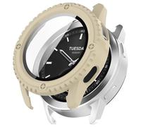 Wigento Coque de protection en plastique pour Xiaomi Watch S3 + verre de protection H9 beige