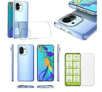 Wigento Coque de protection en silicone TPU transparent pour Xiaomi Mi 11 + 0,26 H9 verre