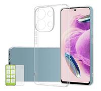 Wigento Coque de protection en silicone TPU transparent pour Xiaomi Poco M6 Pro 4G/Redmi Note 13 Pro 4G + verre 0,26 H9