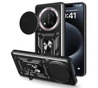 Wigento Coque de protection hybride en TPU pour appareil photo coulissant Honor Magic 7 Lite / X9c - Noir