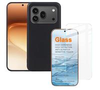 Wigento Coque de protection + verre de protection pour Honor 600 Pro, coque en TPU, protection d'écran 9H, protection d'appareil photo, protection à 360 °, noir