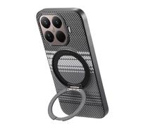 Wigento Coque magnétique pour Xiaomi 17T Pro, compatible avec support inclinable, protection complète de l'appareil photo, arrière à motif, coque de téléphone portable résistante aux chocs (noir)