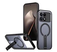 Wigento Coque magnétique pour Xiaomi Poco F8 Pro 5G, compatible avec MagSafe, structure de refroidissement, fonction support, résistant aux chocs, découpes précises (noir)