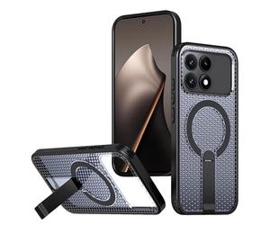 Wigento Coque magnétique pour Xiaomi Poco F8 Pro 5G, compatible avec MagSafe, structure de refroidissement, fonction support, résistant aux chocs, découpes précises (noir)