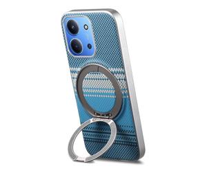 Wigento Coque magnétique pour Xiaomi Redmi 15C 4G / 5G, avec support rotatif MagSafe, protection complète de l'appareil photo, résistante aux chocs (bleu)