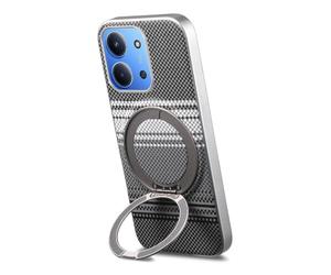 Wigento Coque magnétique pour Xiaomi Redmi 15C 4G / 5G, avec support rotatif MagSafe, protection complète de l'appareil photo, résistante aux chocs (noir)