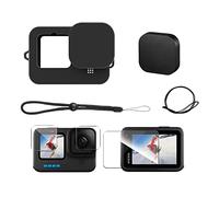 Wigento Ensemble coque TPU + verre dur noir pour GoPro HERO9 / HERO10 Accessoires de protection
