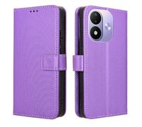 Wigento Étui de protection à rabat pour Xiaomi Redmi Note 17 Pro 5G Violet | Design diamant, compartiment pour cartes, fonction support, résistant aux chocs, étui portefeuille pour téléphone portable