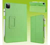 Wigento Étui de protection en cuir synthétique pour Apple iPad Air 13 2024/Pro 12.9 2021 Vert