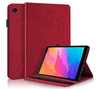 Wigento Étui de protection en cuir synthétique pour Huawei MatePad T8 8.4 Motif arbre Rouge