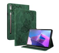 Wigento Étui de protection en cuir synthétique pour Lenovo Tab P12 12,7" Motif papillon Vert