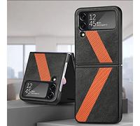 Wigento Étui de protection en cuir synthétique pour Samsung Galaxy Z Flip4 5G Motif L Noir