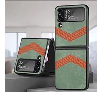 Wigento Étui de protection en cuir synthétique pour Samsung Galaxy Z Flip4 5G Motif V Vert