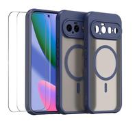 Wigento Étui de protection magnétique + 2 verres de protection pour Google | Ensemble de couverture complète, protection exacte de l'appareil photo, dos mat, cadre en TPU, coque arrière en polycarbonate