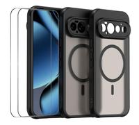 Wigento Étui de protection magnétique + 2 verres de protection pour Google | Ensemble de couverture complète, protection exacte de l'appareil photo, dos mat, cadre en TPU, coque arrière en polycarbonate