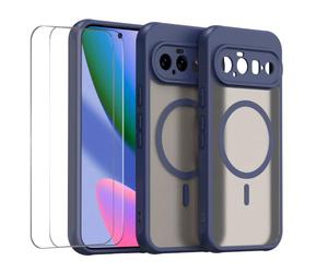 Wigento Étui de protection magnétique + 2 verres de protection pour Google | Ensemble de couverture complète, protection exacte de l'appareil photo, dos mat, cadre en TPU, coque arrière en polycarbonate