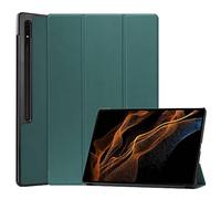 Wigento Étui de protection pour Samsung Galaxy Tab S9 Ultra X910 X916 3folt Wake Up Smart Fonction support Vert foncé