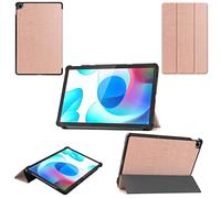 Wigento Étui de protection pour tablette Oppo Realme Pad 10.4 3folt Wake Up Smart Fonction support Rose Or