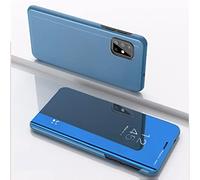 Wigento Étui de protection pour Xiaomi 13 Clear View Miroir Miroir Smart Cover Bleu foncé Étui de protection Étui Nouveau Case Fonction Wake Up