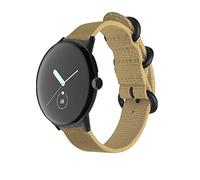 Wigento Pour Google Pixel Watch 1 + 2 bracelets en nylon tissé avec boucle en acier kaki/noir