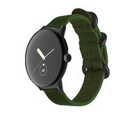 Wigento Pour Google Pixel Watch 1 + 2 bracelets en nylon tissé avec boucle en acier vert armée/noir