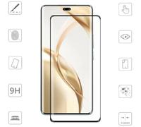 Wigento Pour Honor 200 Pro 2X 4D Premium 0,3 mm H9 Curved Verre dur blindé Noir Film de protection Étui neuf