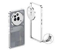 Wigento Pour Nothing Phone 3a Pro Cadre en métal Dissipation de la chaleur Caméra Protection Coque Argent