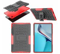 Wigento Pour Oppo Realme Pad 10.4 Hybride Extérieur Housse de Protection Étui Rouge Étui de Protection