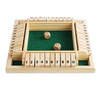 Wigento Shut the Box Jeu de société 4 joueurs Chiffres Jeu éducatif Jeu de fête familiale Vert