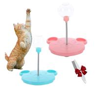 Wiggling Treat Toy for Dogs, Wobbly Dog Treat Toy, Leaking Treats Ball Pet Feeder Toy, Dog Treat Dispenser with Spring, Feeder for Cats and Small Dogs for Hunting Chasing Exercise (Pink+Blue)