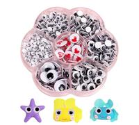 Wiggly Eyes for Crafts, Adhesive Googly Eye Stickers with Self-Stick Backing, Fun & Creative DIYers Decoration, for Cards, Dolls, Bags, Hats & Wall Art, (ABS)