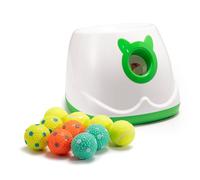 WIGGLYTAIL Lanceur automatique de balle pour chien, machine à rapporter des balles, blanc et vert