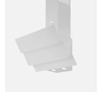 Wiggo Hotte aspirante 60 cm - Design en verre véritable sans tête, air de recirculation/évacuation, 300 m³/h, écran tactile LED, 3 vitesses, filtre à graisse inclus et 2 filtres à charbon, façade en