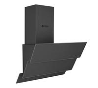 Wiggo Hotte aspirante 60 cm sans tête I évacuation d'air recirculation 300 m³/h - Écran tactile LED 3 niveaux I inclinée avec filtre à graisse & 2 filtres à charbon blanc