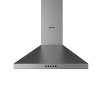 Wiggo Hotte murale 60 cm I pour évacuation d'air ou recirculation hotte aspirante 300 m³/h avec éclairage LED & 3 niveaux de puissance I avec filtre à graisse & 2 filtres à charbon I inoxydable