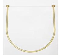 WIGING en Forme De U Cabine D'essayage Canne À Pêche, Fer Magasin De Vêtements Tenture Canne À Pêche, Facile À Installer Anneau Étagère, Or Douche Cabine D'essayage Étagère À Anneaux pour Rideaux