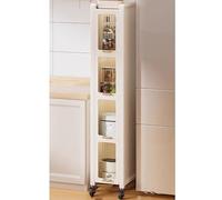 WIGING Étagère De Rangement Mobile Étroite avec roulettes, Étagère De Rangement pour À Côté du Réfrigérateur, Chariot De Rangement Coulissant Étroit pour La Cuisine, La Pâtisserie(White,25x40x157cm)