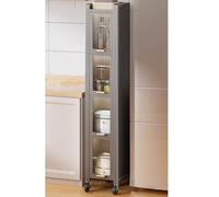 WIGING Étagère De Rangement Mobile Étroite avec roulettes, Étagère De Rangement pour À Côté du Réfrigérateur, Chariot De Rangement Coulissant Étroit pour La Cuisine, La Pâtisserie(Gray,25x40x157cm)