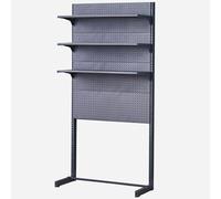 WIGING Présentoir à Panneau perforé, Étagère de supermarché avec 3 tablettes réglables pour Commerce de détail Épicerie Fournitures de Bureau ou débits de Boissons(Black,92x39x186cm)
